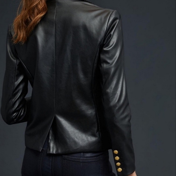 NEW! Anthropologie Nico Faux Leather Blazer XS - Picture 14 of 14
